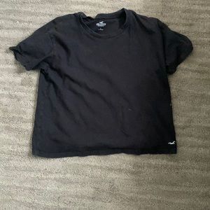 Womens Boxy Black Crop Top